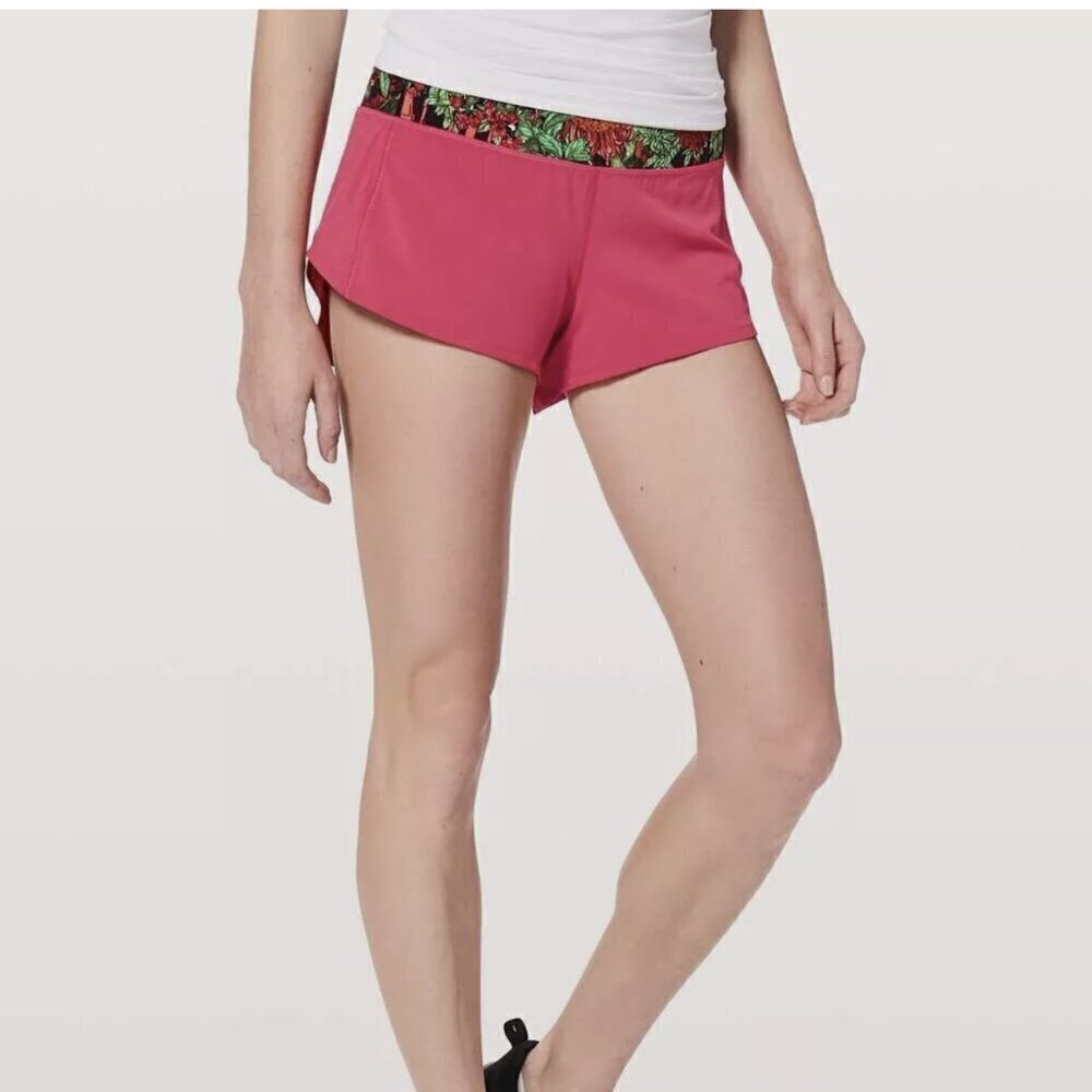 Lululemon LULULEMON SPEED UP SHORT 2.5" FUCHIA PINK ZEN GARDEN MULTI SIZE 4 - Picture 7 of 14